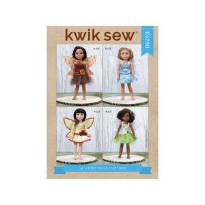 Kwik Sew K4280 R10591 Fairy Doll Clothes Sewing Pattern For 14" Dolls